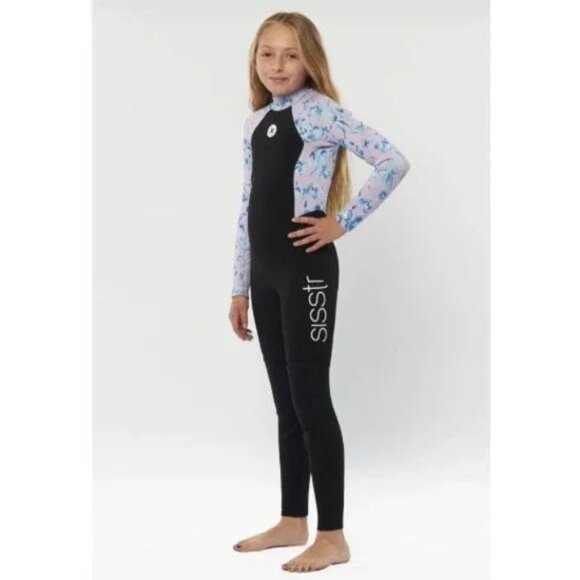 Sisstr Kids Swim Rashguard - Black and White - Picture 1 of 5